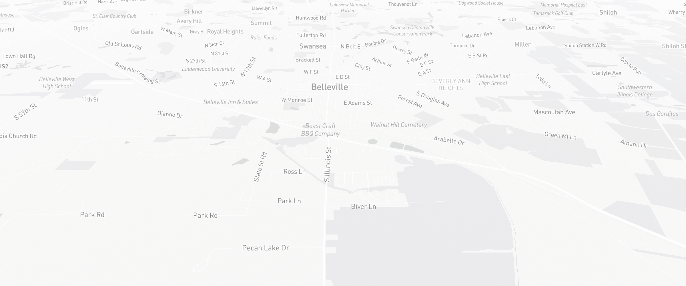 Neighborhood map of Belleville, IL — the area served by Life Insurance Agents of Belleville Group